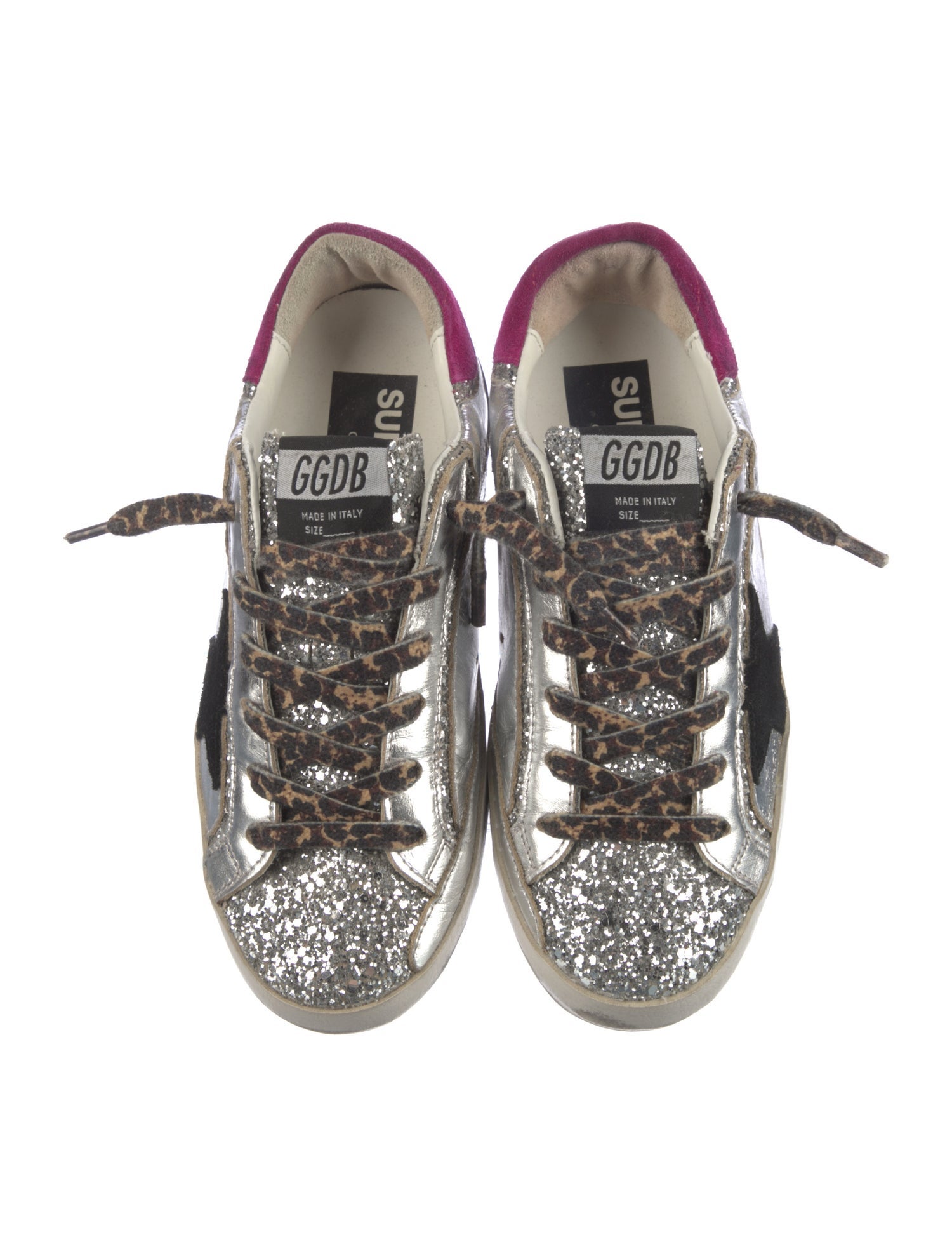 Golden Goose Leather Printed Sneakers